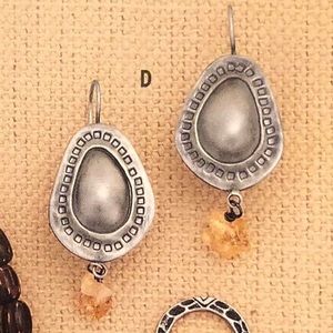 Vintage Silpada Sterling Silver Citrine Earrings W1192